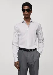 Camisa Vecchia Blanco Talla L Hombre Mango