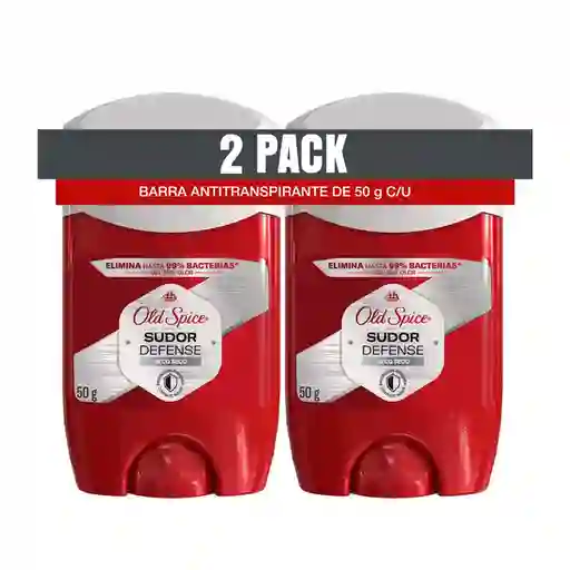 Desodorante Antitranspirante Hombre Old Spice Barra Sudor Defense Seco Seco 50 g Pack 2 Unidades