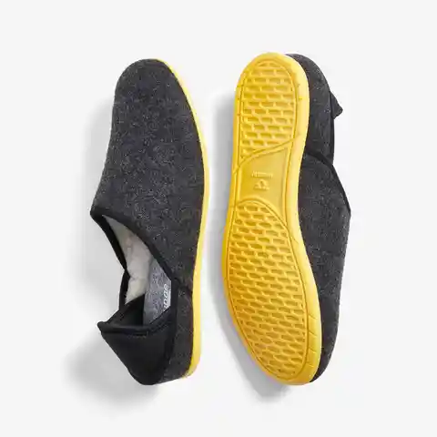 Qaimew Pantuflas Hilounge Gris Oscuro Amarillo T. 37