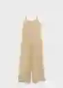 Enterizo Mono Pat Camel Talla S Mujer Mango