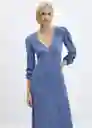 Vestido Pomelo Azul Talla 26 Mujer Mango