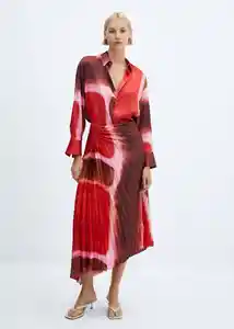 Falda Rothko-w Rojo Talla S Mujer Mango