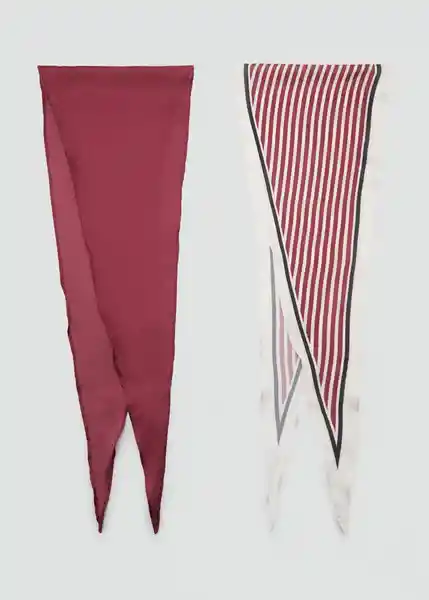 Pack Pañuelo Rhombus Granate Talla 99 Mujer Mango