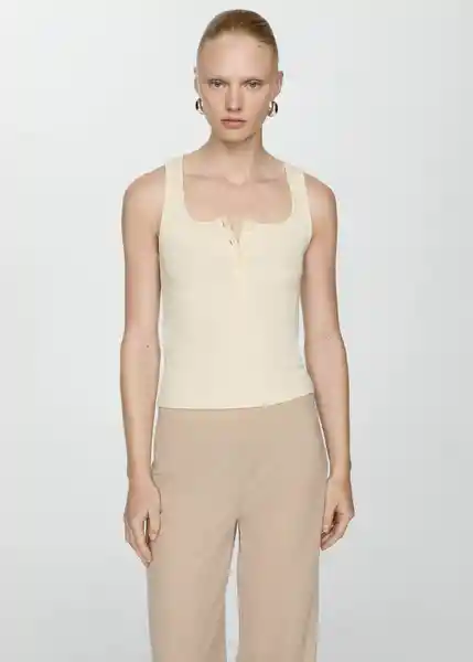 Pantalón Peach Beige Talla S Mujer Mango