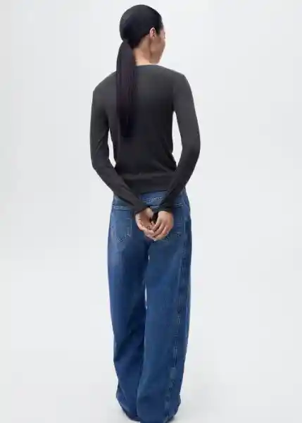 Camiseta Lilobar Antracita Talla S Mujer Mango