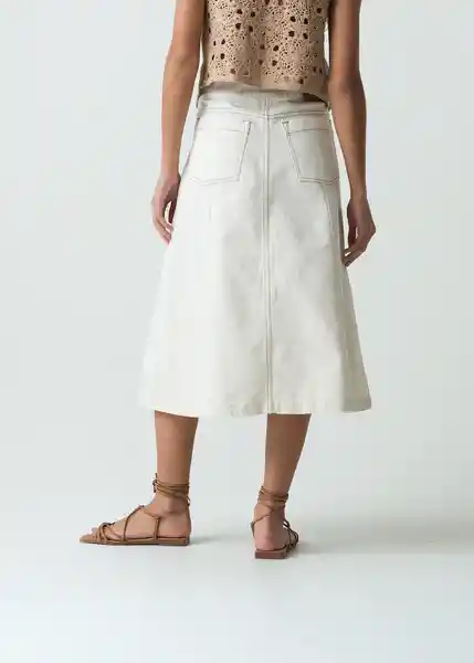 Falda Alfie Mujer Crudo Marfil Claro Talla 8 542G347 Naf Naf