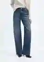 Pantalón Jean Denver Tejano Oscuro Talla 50 Mujer Mango