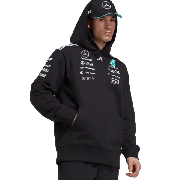 Adidas Buzo Hoodie Hood F1 Mercedes Lifestyle Hombre Negro T XL