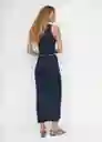 Falda Obie-W Navy Talla M Mujer Mango