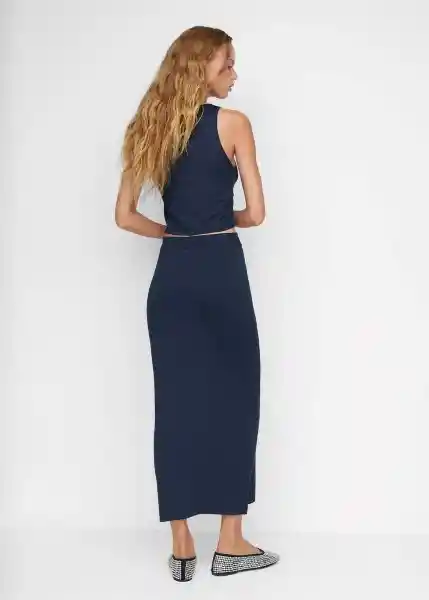 Falda Obie-W Navy Talla M Mujer Mango