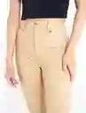 Pantalón Flue Mujer Beige Trigo Medio Talla 10 Naf Naf