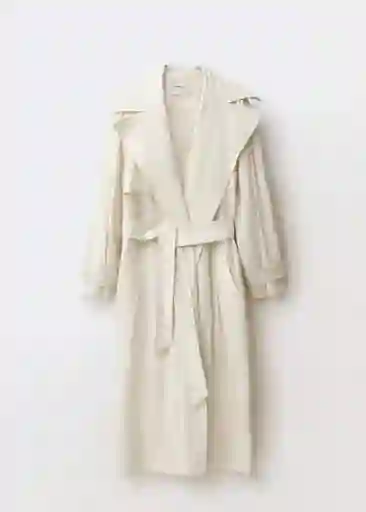 Abrigo Trench Paper Crudo Talla S Mujer Mango