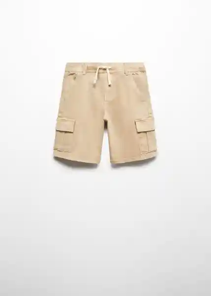 Bermuda Comporta Beige Talla 08 Niños Mango