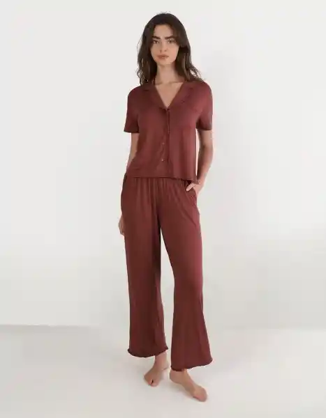 Pijama Aerie Vinotinto Talla Medium 1855677 American Eagle