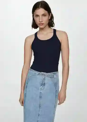 Top Riri Navy Talla S Mujer Mango