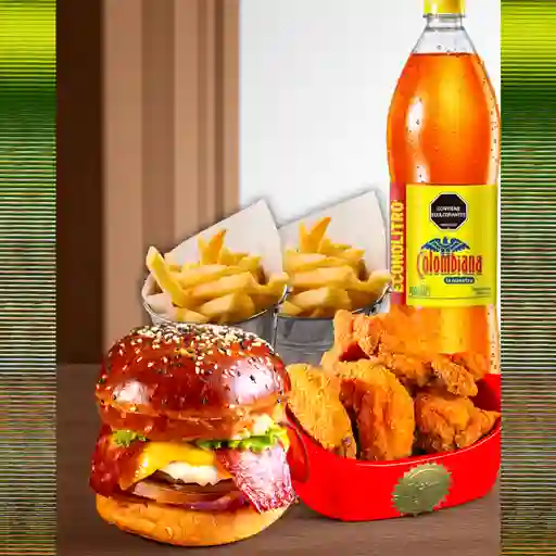 Combo burger alitas