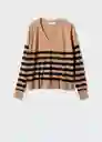 Saco Jersey Lucavr Camel Talla 18 Mujer Mango