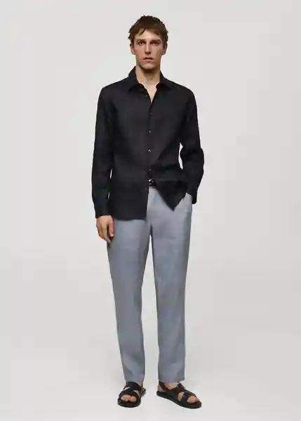 Camisa Parrot Antracita Talla L Hombre Mango