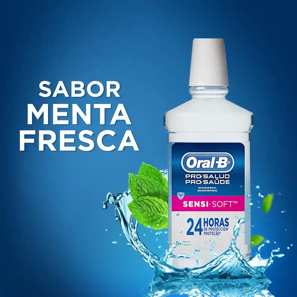 Oral-B Enjuague Bucal Pro-Salud Sensi Soft Menta Fresca