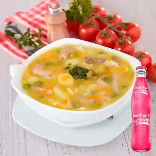 Combo Sopa de Menudencias + Postobón Manzana 350 ml