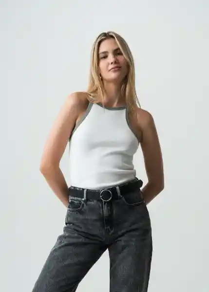 Camiseta Crudo Marfil Claro Talla L 002G052 Naf Naf
