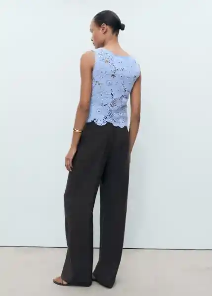 Top Garden Celeste Talla S Mujer Mango