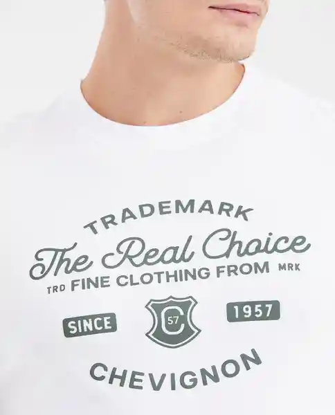 Camiseta Fine Clothing Masculino Blanco 0 Claro T XXL Chevignon