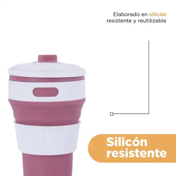 Vaso Plástico Plegable de Silicona de Rosa 350 mL Serie Miniso
