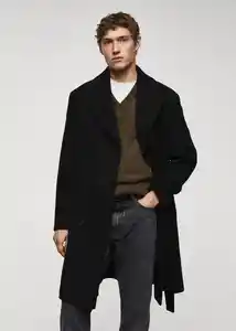 Abrigo Fisal Negro Talla XL Hombre Mango