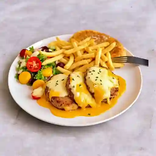 Medallones de Cerdo con Queso Gratinado