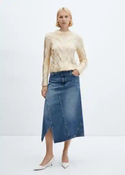 Jersey Dora Oro Talla S Mujer Mango