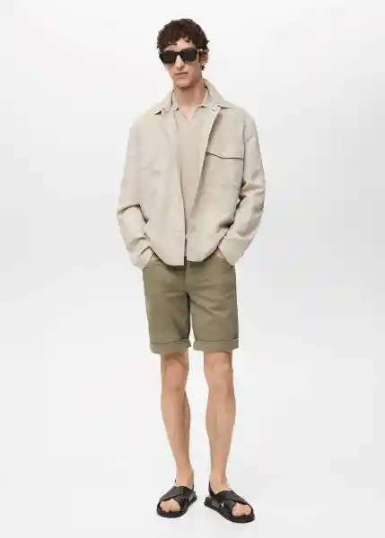 Bermuda Nepto Khaki Talla 42 Hombre Mango