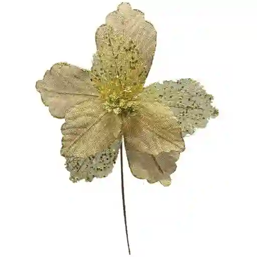 Flor Ponsetia Dorada 8P 30 cm 831-Amx006-2524 Finlandek