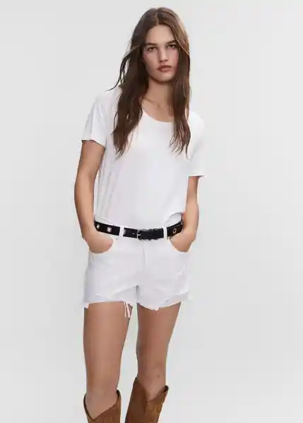 Camiseta Visca Blanco Talla 26 Mujer Mango