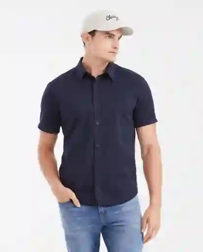 Camisa Dyed Manga Corta Azul Medianoche Ultraoscuro M Chevignon