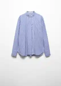 Camisa Carla Azul Talla M Mujer Mango