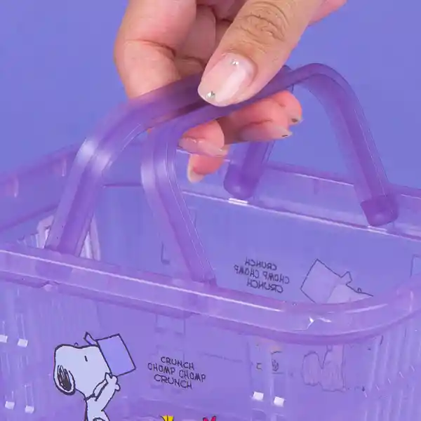 Organizador de Plástico Mini Cesta Snoopy Color Morado Miniso