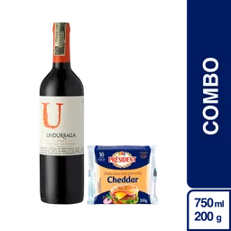 Combo Undurraga Cabernet Sauvignon + President Queso Hamburger