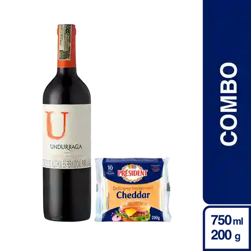 Combo Undurraga Cabernet Sauvignon + President Queso Hamburger