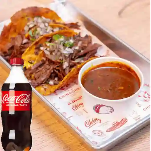 Combo tacos de birria + gasesosa