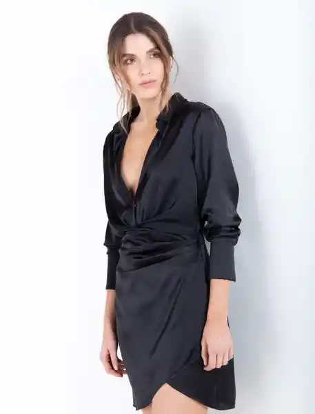 Vestido Corto De Manga Larga Negro Talla S Mujer Naf Naf