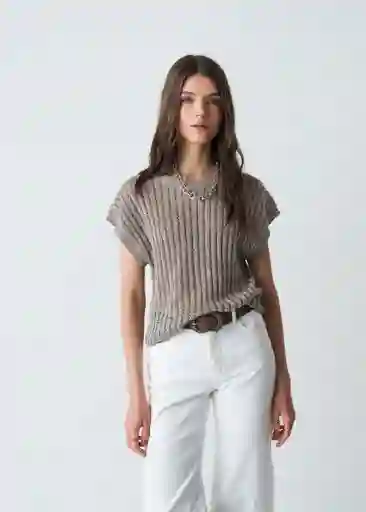 Suéter Tejido Mujer Café Merengue Medio Talla L 483G085 Naf Naf