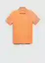Camisa Polo Rea Naranja Pastel Talla M Hombre Mango