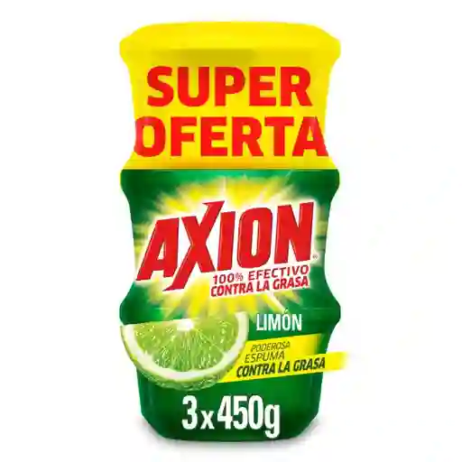 Lavaplatos en Crema Axion Limón 450 g x 3Und