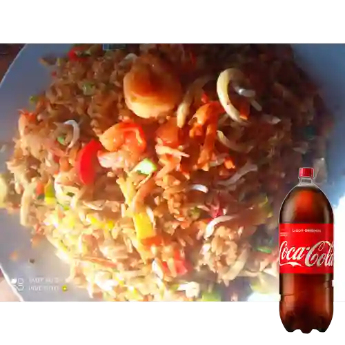 Arroz Paisa Dos Carnes Familiar +Cocacola Org 3 l