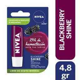 Nivea Bálsamo Labial Hidratante Blackberry Shine 