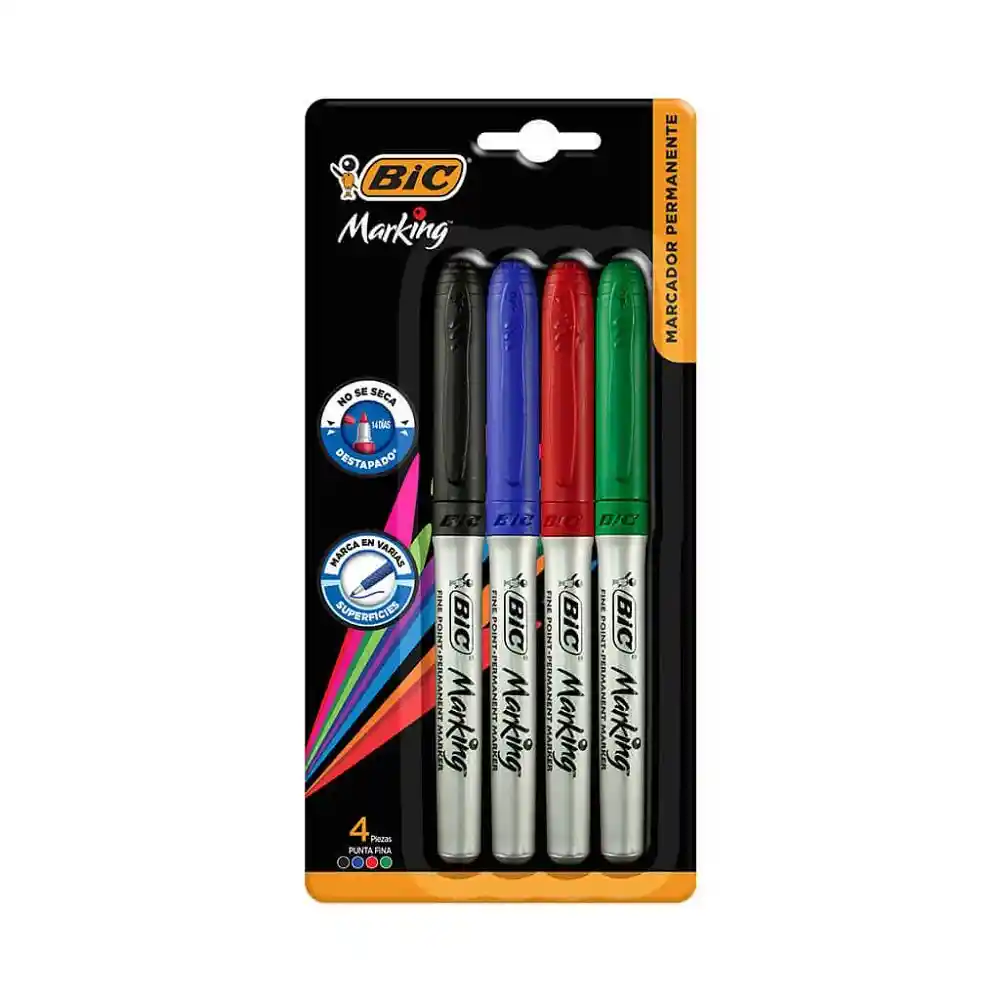 Marcador Permanente Colores Vibrantes F Bic Bic