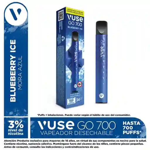 Vuse Go Vapeador 700 Blueberry Ice (34 mg)