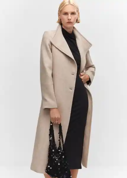 Abrigo Sirenita Camel Talla 25 Mujer Mango
