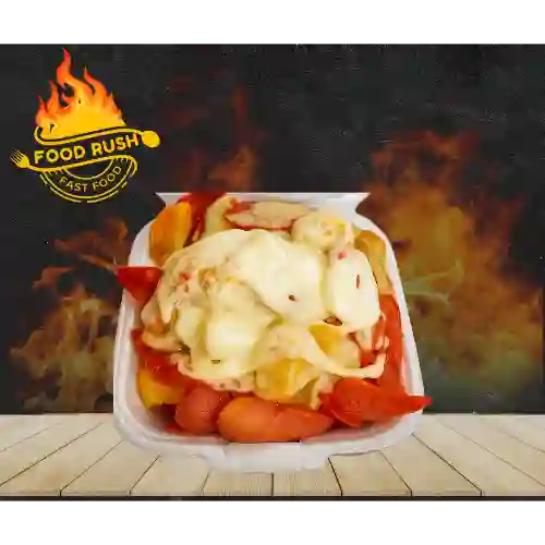 Salchipapa Gratinada
